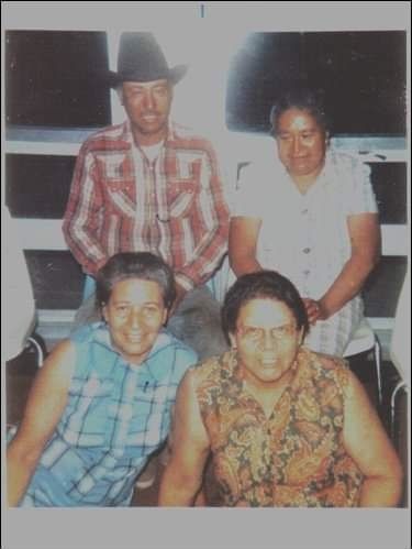 Back: Lloyd and his wife Nancy, front: Thelma and Alvina
